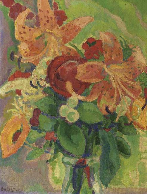 Leopold Graf Von Kalckreuth Still life with tiger lilies France oil painting art